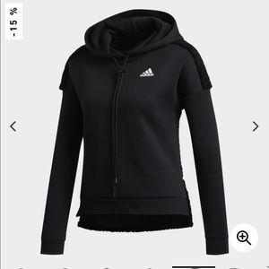 NWT Adidas Textured Black Drawstring Hoodie S